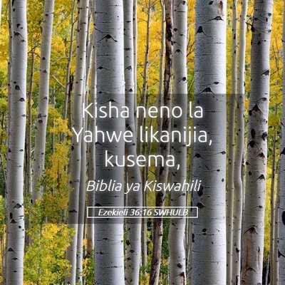 Picture 05 - Ezekieli 36:16 SWHULB - Kisha neno la Yahwe likanijia, - Bible Verse Picture