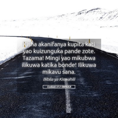 Picture 05 - Ezekieli 37:2 SWHULB - Kisha akanifanya kupita kati yao kuizunguka pande - Bible Verse Picture