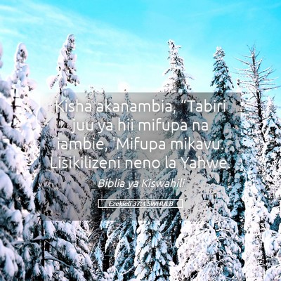Picture 05 - Ezekieli 37:4 SWHULB - Kisha akanambia, “Tabiri juu ya hii mifupa na - Bible Verse Picture