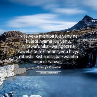 Picture 05 - Ezekieli 37:6 SWHULB - Nitaweka mishipa juu yenu na kuleta nyama juu - Bible Verse Picture