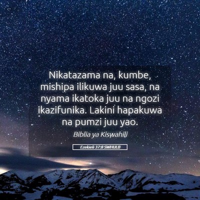 Picture 05 - Ezekieli 37:8 SWHULB - Nikatazama na, kumbe, mishipa ilikuwa juu sasa, - Bible Verse Picture
