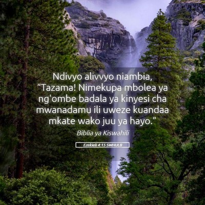 Picture 05 - Ezekieli 4:15 SWHULB - Ndivyo alivvyo niambia, “Tazama! Nimekupa - Bible Verse Picture