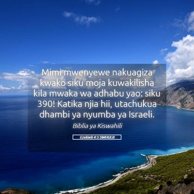 Picture 05 - Ezekieli 4:5 SWHULB - Mimi mwenyewe nakuagiza kwako siku moja - Bible Verse Picture
