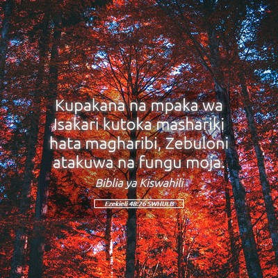 Picture 05 - Ezekieli 48:26 SWHULB - Kupakana na mpaka wa Isakari kutoka mashariki - Bible Verse Picture