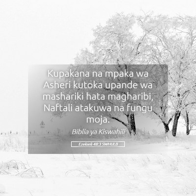 Picture 05 - Ezekieli 48:3 SWHULB - Kupakana na mpaka wa Asheri kutoka upande wa - Bible Verse Picture