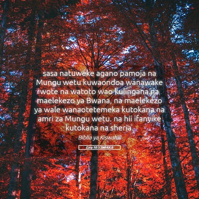 Picture 05 - Ezra 10:3 SWHULB - sasa natuweke agano pamoja na Mungu wetu - Bible Verse Picture