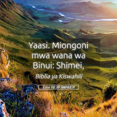 Picture 05 - Ezra 10:38 SWHULB - Yaasi. Miongoni mwa wana wa Binui: - Bible Verse Picture