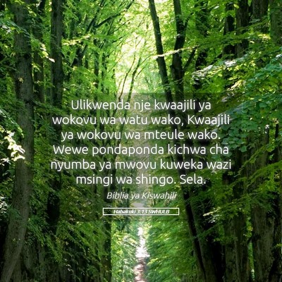 Picture 05 - Habakuki 3:13 SWHULB - Ulikwenda nje kwaajili ya wokovu wa watu wako, - Bible Verse Picture