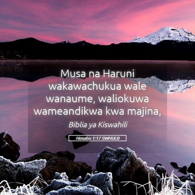 Picture 05 - Hesabu 1:17 SWHULB - Musa na Haruni wakawachukua wale wanaume, - Bible Verse Picture