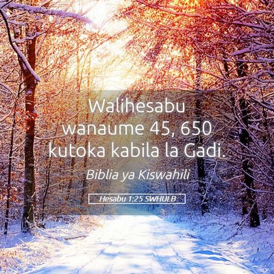 Picture 05 - Hesabu 1:25 SWHULB - Walihesabu wanaume 45, 650 kutoka kabila la - Bible Verse Picture