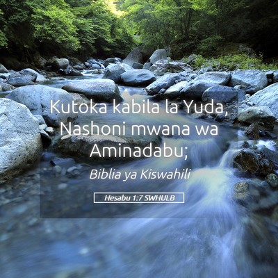 Picture 05 - Hesabu 1:7 SWHULB - Kutoka kabila la Yuda, Nashoni mwana wa - Bible Verse Picture