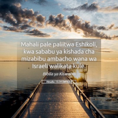 Picture 05 - Hesabu 13:24 SWHULB - Mahali pale paliitwa Eshikoli, kwa sababu ya - Bible Verse Picture