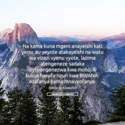 Picture 05 - Hesabu 15:14 SWHULB - Na kama kuna mgeni anayeishi kati yenu, au yeyote - Bible Verse Picture