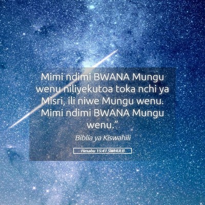 Picture 05 - Hesabu 15:41 SWHULB - Mimi ndimi BWANA Mungu wenu niliyekutoa toka nchi - Bible Verse Picture