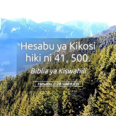 Picture 05 - Hesabu 2:28 SWHULB - Hesabu ya Kikosi hiki ni 41, - Bible Verse Picture