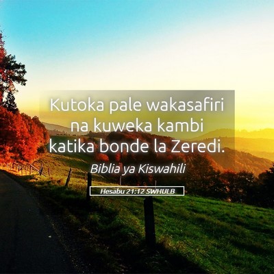 Picture 05 - Hesabu 21:12 SWHULB - Kutoka pale wakasafiri na kuweka kambi katika - Bible Verse Picture
