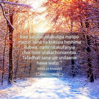 Picture 05 - Hesabu 22:17 SWHULB - kwa sababu nitakulipa malipo mazuri sana na - Bible Verse Picture