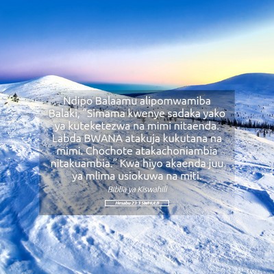 Picture 05 - Hesabu 23:3 SWHULB - Ndipo Balaamu alipomwamiba Balaki, “Simama - Bible Verse Picture