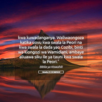 Picture 05 - Hesabu 25:18 SWHULB - kwa kuwadanganya. Waliwaongoza katika uovu kwa - Bible Verse Picture