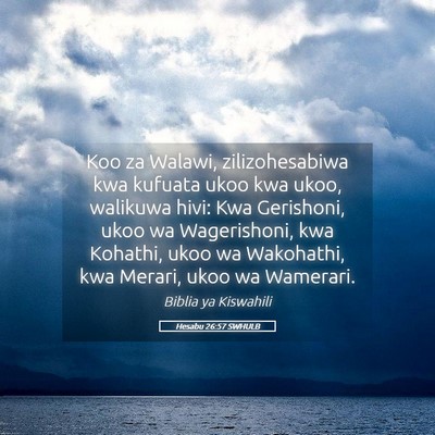 Picture 05 - Hesabu 26:57 SWHULB - Koo za Walawi, zilizohesabiwa kwa kufuata ukoo - Bible Verse Picture