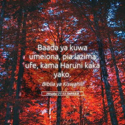 Picture 05 - Hesabu 27:13 SWHULB - Baada ya kuwa umeiona, pia lazima ufe, kama - Bible Verse Picture