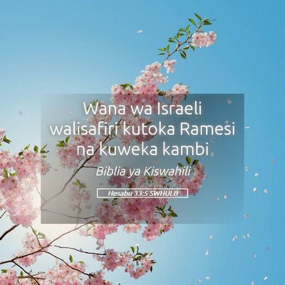 Picture 05 - Hesabu 33:5 SWHULB - Wana wa Israeli walisafiri kutoka Ramesi na - Bible Verse Picture