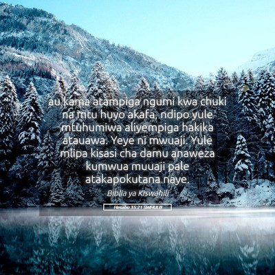 Picture 05 - Hesabu 35:21 SWHULB - au kama atampiga ngumi kwa chuki na mtu huyo - Bible Verse Picture