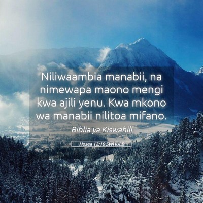Picture 05 - Hosea 12:10 SWHULB - Niliwaambia manabii, na nimewapa maono mengi kwa - Bible Verse Picture