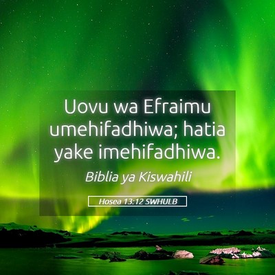 Picture 05 - Hosea 13:12 SWHULB - Uovu wa Efraimu umehifadhiwa; hatia yake - Bible Verse Picture
