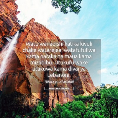 Picture 05 - Hosea 14:7 SWHULB - Watu wanaoishi katika kivuli chake watarejea; - Bible Verse Picture