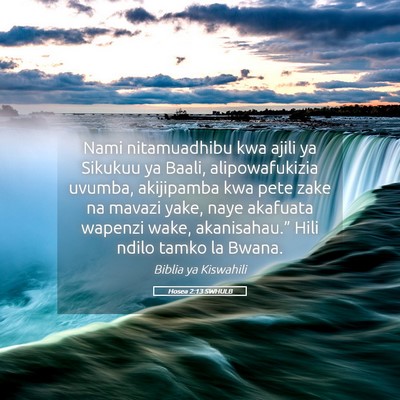 Picture 05 - Hosea 2:13 SWHULB - Nami nitamuadhibu kwa ajili ya Sikukuu ya Baali, - Bible Verse Picture