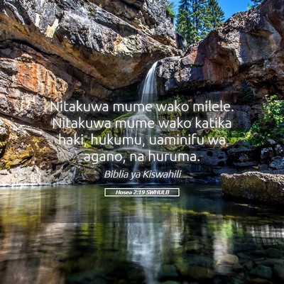 Picture 05 - Hosea 2:19 SWHULB - Nitakuwa mume wako milele. Nitakuwa mume wako - Bible Verse Picture