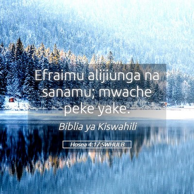 Picture 05 - Hosea 4:17 SWHULB - Efraimu alijiunga na sanamu; mwache peke - Bible Verse Picture