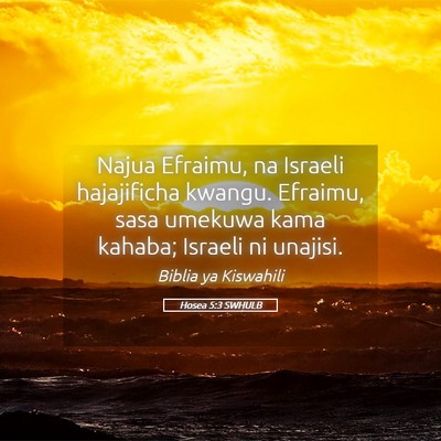 Picture 05 - Hosea 5:3 SWHULB - Najua Efraimu, na Israeli hajajificha kwangu. - Bible Verse Picture