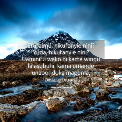 Picture 05 - Hosea 6:4 SWHULB - Efuraimu, nikufanyie nini? Yuda, nikufanyie nini? - Bible Verse Picture