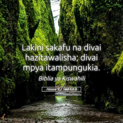 Picture 05 - Hosea 9:2 SWHULB - Lakini sakafu na divai hazitawalisha; divai mpya - Bible Verse Picture