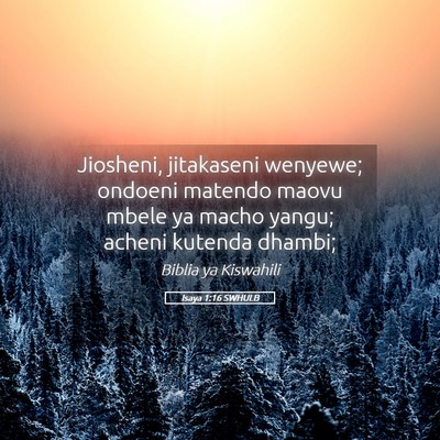 Picture 05 - Isaya 1:16 SWHULB - Jiosheni, jitakaseni wenyewe; ondoeni matendo - Bible Verse Picture