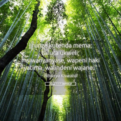 Picture 05 - Isaya 1:17 SWHULB - jifunze kutenda mema; tafuta ukweli; - Bible Verse Picture