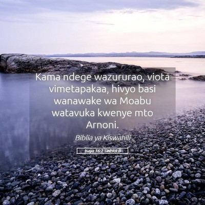 Picture 05 - Isaya 16:2 SWHULB - Kama ndege wazururao, viota vimetapakaa, hivyo - Bible Verse Picture