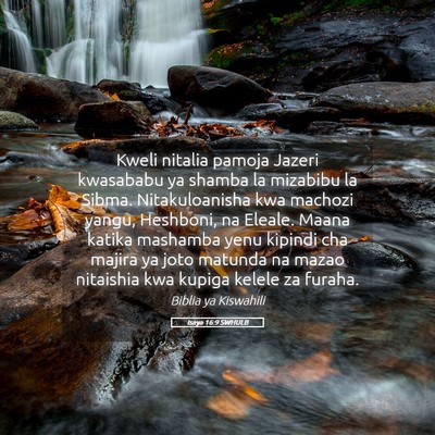 Picture 05 - Isaya 16:9 SWHULB - Kweli nitalia pamoja Jazeri kwasababu ya shamba - Bible Verse Picture
