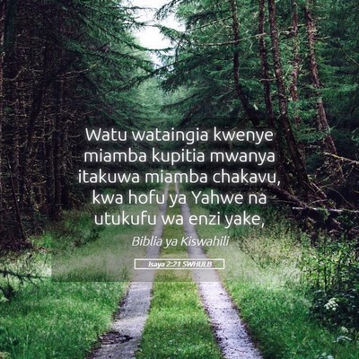Picture 05 - Isaya 2:21 SWHULB - Watu wataingia kwenye miamba kupitia mwanya - Bible Verse Picture