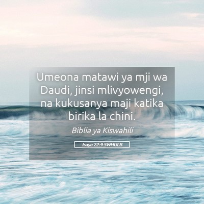 Picture 05 - Isaya 22:9 SWHULB - Umeona matawi ya mji wa Daudi, jinsi mlivyowengi, - Bible Verse Picture