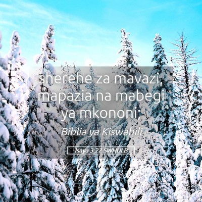 Picture 05 - Isaya 3:22 SWHULB - sherehe za mavazi, mapazia na mabegi ya - Bible Verse Picture