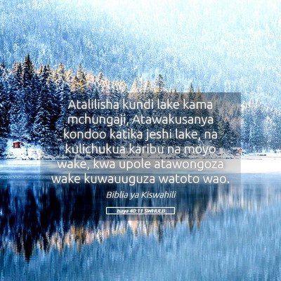 Picture 05 - Isaya 40:11 SWHULB - Atalilisha kundi lake kama mchungaji, - Bible Verse Picture