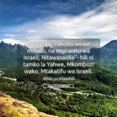 Picture 05 - Isaya 41:14 SWHULB - Usiogope, Yakobo wewe mdudu, na enyi watu wa - Bible Verse Picture