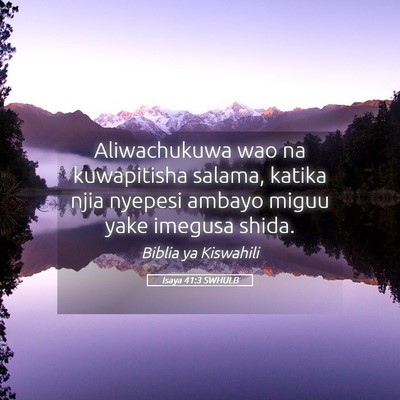 Picture 05 - Isaya 41:3 SWHULB - Aliwachukuwa wao na kuwapitisha salama, katika - Bible Verse Picture