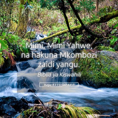 Picture 05 - Isaya 43:11 SWHULB - Mimi, Mimi Yahwe, na hakuna Mkombozi zaidi - Bible Verse Picture