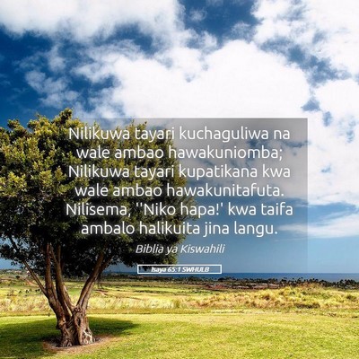 Picture 05 - Isaya 65:1 SWHULB - Nilikuwa tayari kuchaguliwa na wale ambao - Bible Verse Picture