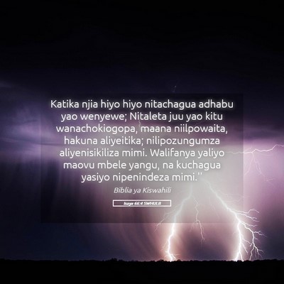 Picture 05 - Isaya 66:4 SWHULB - Katika njia hiyo hiyo nitachagua adhabu yao - Bible Verse Picture