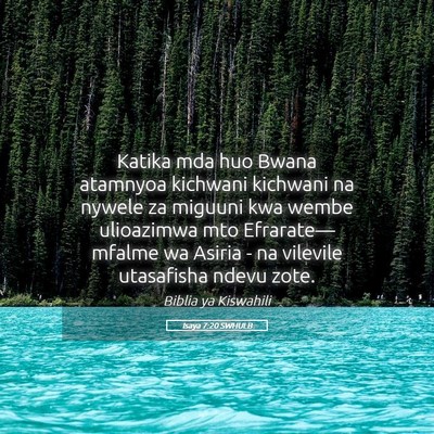 Picture 05 - Isaya 7:20 SWHULB - Katika mda huo Bwana atamnyoa kichwani kichwani - Bible Verse Picture